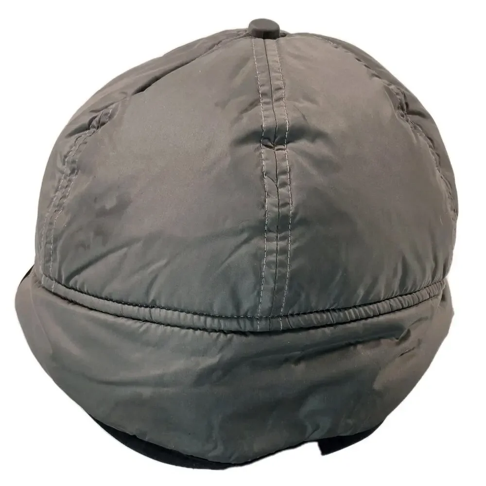 Eddie Bauer Goose Down Gray Fleece Lined Baseball Hat Cap Ear Flaps L/XL